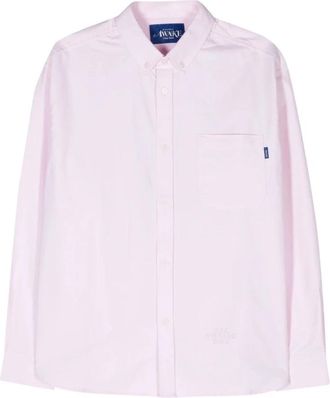Awake NY Tp 001 Piqu&eacute; Shirt - Heren - Casual Overhemden - Roze - S - Katoen - Overhemden