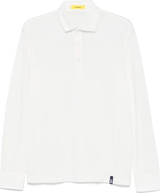 Drumohr Polo in cotone con ricamo logo - Bianco