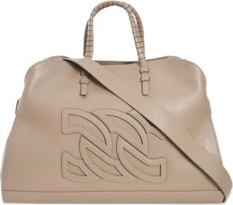 Casadei Borsa tote Double C in pelle goffrata - Marrone