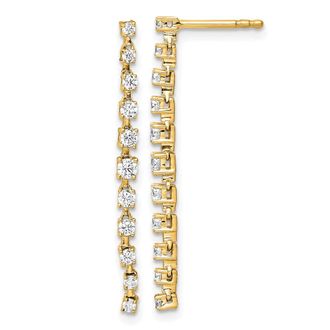 Diamond2Deal 14k Yellow Gold 1/2 ct Lab Grown Diamond Dangle Earrings VS Clarity, D-E Color