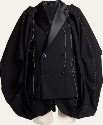 sacai Deconstructed Bubble Cape Mini Blazer Dress