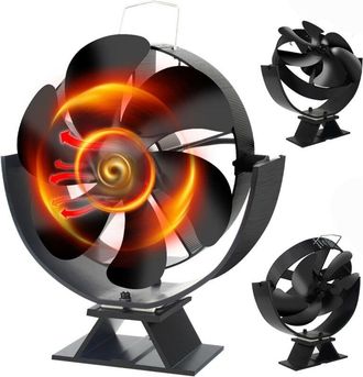 OEM Ventilador De Estufa De Le&ntilde;a, Ventilador De 6 Aspas, Ventilador De Chimenea Con Rotaci&oacute;n De 180&deg;, Motores Silenciosos, Quemadores De Gas, Pellets Y Le