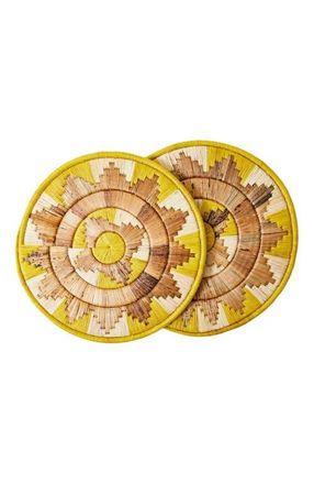 Indego Africa Kire Sunburst Placemat in Natural And Yellow at Nordstrom