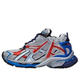 Balenciaga Runner Sneakers Grey Blue Red Mesh and Nylon 677403W3RB61264