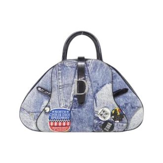 Dior Pre-owned Denim Leather Handbag - Dames - Pre-owned - Blauw - Maat: ONE Size Denim