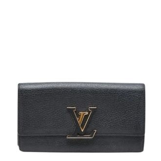 Louis Vuitton Pre-owned Wallets, female, Black, Size: ONE SIZE Pre-owned Portefeuille Capucines Taurillon Leather Long Wallet