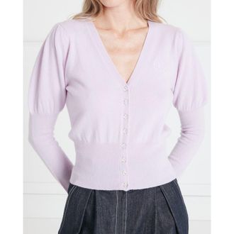 Temperley London Tonal T-Logo Cardigan in Purple at Nordstrom, Size X-Large