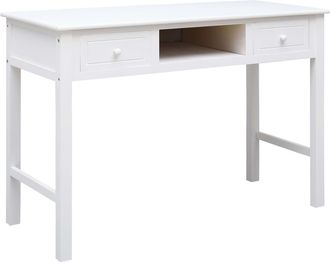 vidaXL Escritorio De Madera Blanco 110x45x76 Cm Vidaxl