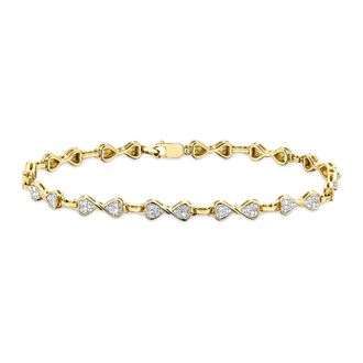 The Diamond Store 0.25ct Diamond Heart Bracelet Set In 18K Gold Vermeil
