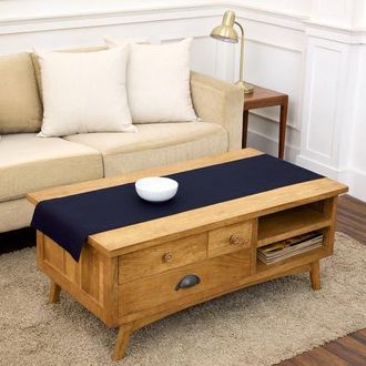 Solino Home Linen Table Runner for Dining Table, Holiday and Everyday Table Decor - Fete in Navy at Nordstrom, Size Xx-Small