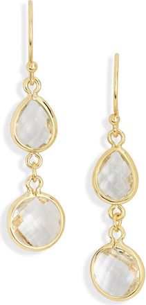 Nordstrom Rack Floating Cubic Zirconia Drop Earrings in Clear- Gold at Nordstrom Rack