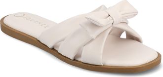 Journee Collection Prylin Bow Slide Sandal in Bone at Nordstrom Rack, Size 8.5