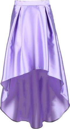 Simona Corsellini Elegante Polyester Rok - Dames - Midirokken - Paars - M - Polyester - Rokken