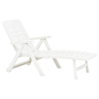 Berkfield Home Comfortable Folding Sun Lounger Plastic White