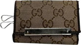 Gucci Pre-owned Katoenen Portemonnee - Dames - Vintage Accessoires - Beige - ONE Size - Katoen - Vintage