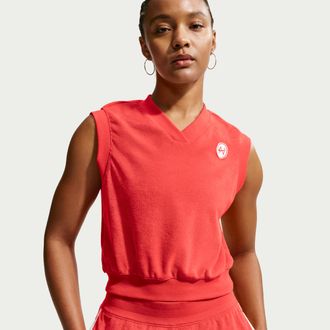 Nike Womens Nike Sportswear Chill Terry Tank Top in Red | IF0573-696
