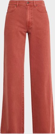 Veronica Beard Kasey Mid-Rise Wide-Leg Jeans