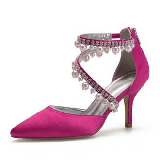 Miyoopark Women Shoes Heels for Wedding Closed Pointed Toe Evening Pumps Shoes M521 Rose UK 6.5