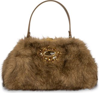 Jeffrey Campbell Gabor Faux Fur Satchel Handbag in Tan Combo at Nordstrom