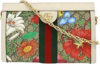 Gucci Pre-owned Ophidia GG Flora PVC Schoudertas - Dames - Vintage Schoudertas - Veelkleurig - ONE Size - Leer - Vintage