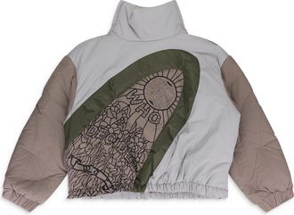 Who Decides War by Ev Bravado MULTI DIAGONAL GLASS PUFFER JACKET