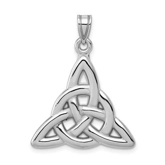 Diamond2Deal 14k White Gold Polished Trinity Knot Pendant