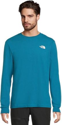 The North Face Evolution Regenerative Ink Box NSE Long Sleeve T-Shirts Graphic Mens T Shirt Dusk Blue/Summit Navy Regenerative Ink Print : XS