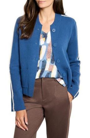 Nic+Zoe Dashing Dusk Cotton Blend Cardigan in Ocean at Nordstrom Rack, Size X-Large