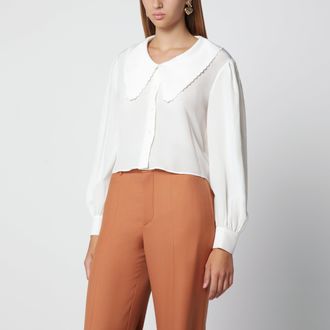 Chlo&eacute; Blusa bianco latte in seta