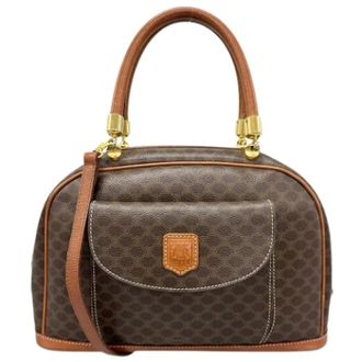 Celine Pre-owned Handbags, female, Brown, Size: ONE SIZE Pre-owned Vintage Canvas Handbag