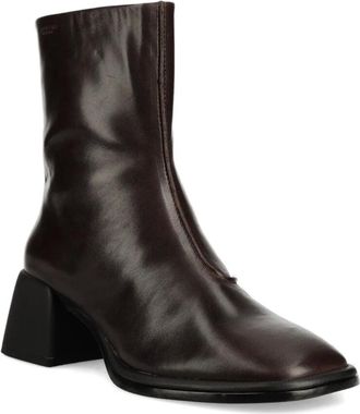 Vagabond 59 mm Ansie laarzen met blokhak en rits - Bruin