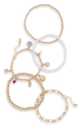 BP. Set of 5 Shell Charm Bracelets in Multi at Nordstrom