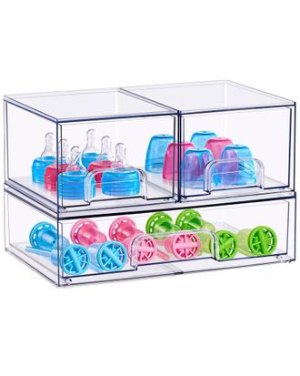 Sorbus Stackable Acrylic Set Of 6 Clear Storage Drawers