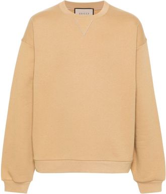 Gucci logo-embroidered sweatshirt - men - Cotton - L - Brown