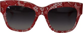 Dolce & Gabbana Red Lace Acetate Rectangle Shades Womens DG4231Sunglasses