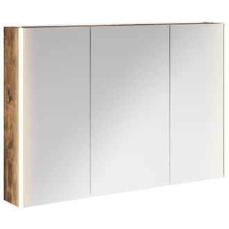 vidaXL Armario Con Espejo De Ba&ntilde;o Roble Ahumado 103,5 X 15,5 X 70 Cm Vidaxl