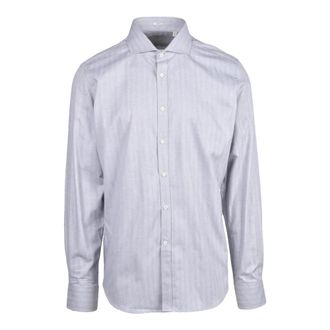Himon's Formal Shirts - Heren - Zakelijke Overhemden - Grijs - XL - Katoen - Overhemden