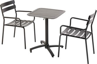 Oviala Mesa reclinable 60 x 60 cm y 2 sillas negras