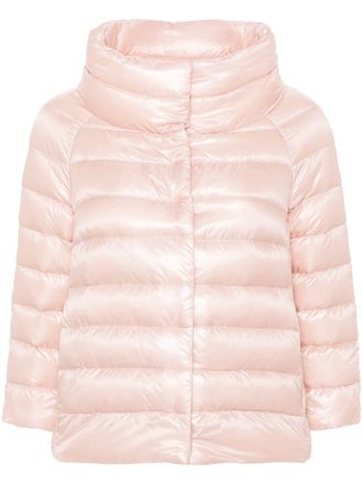 Herno Quilted Mini Jacket With High Collar And Jewel Sleeves