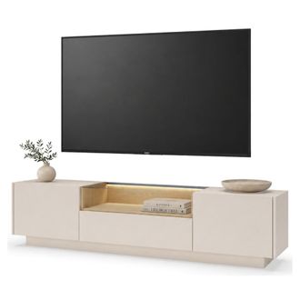 Dmora Mueble Para Tv Kakaha, Un Caj&oacute;n, 2 Estantes, 2 Puertas, 176x40x43h Cm Beige