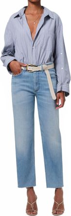 Citizens Of Humanity Palma High Waist Raw Hem Straight Leg Jeans In Lisbon
