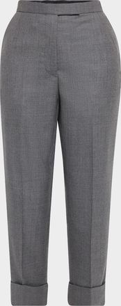 Thom Browne Backstrap Straight-Leg Crop Twill Trousers