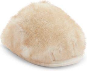 Steve Madden Poof Faux Fur Slipper in Natural at Nordstrom Rack, Size 6