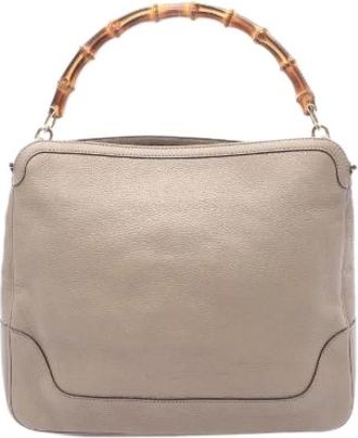 Gucci Pre-owned Diana Leren Schoudertas - Dames - Vintage Handtas - Beige - ONE Size - Leer - Vintage