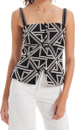 Allison New York Geometric Top In Black/white
