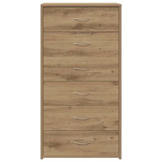 Berkfield Home Sideboard with 6 Drawers Artisan Oak 50x34x96 cm Engineered Wood in Brown | Size: 50 x 34 x 96 cm