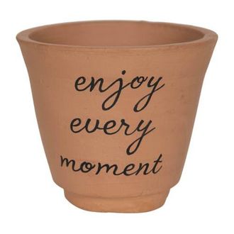 Foreside Home And Garden Enjoy Every Moment Multi Terracotta Planter in Brown at Nordstrom
