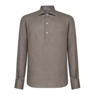 Tagliatore Casual Shirts, male, Brown, Size: 3XL Dustin Long-Sleeve Shirt