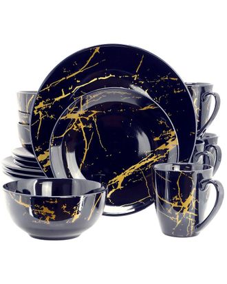 Elama Fine Marble 16pc Ceramic Dinnerware Set