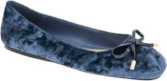BCBGeneration Hartly Cap Toe Ballet Flat in Naval Blue Velvet at Nordstrom, Size 6.5